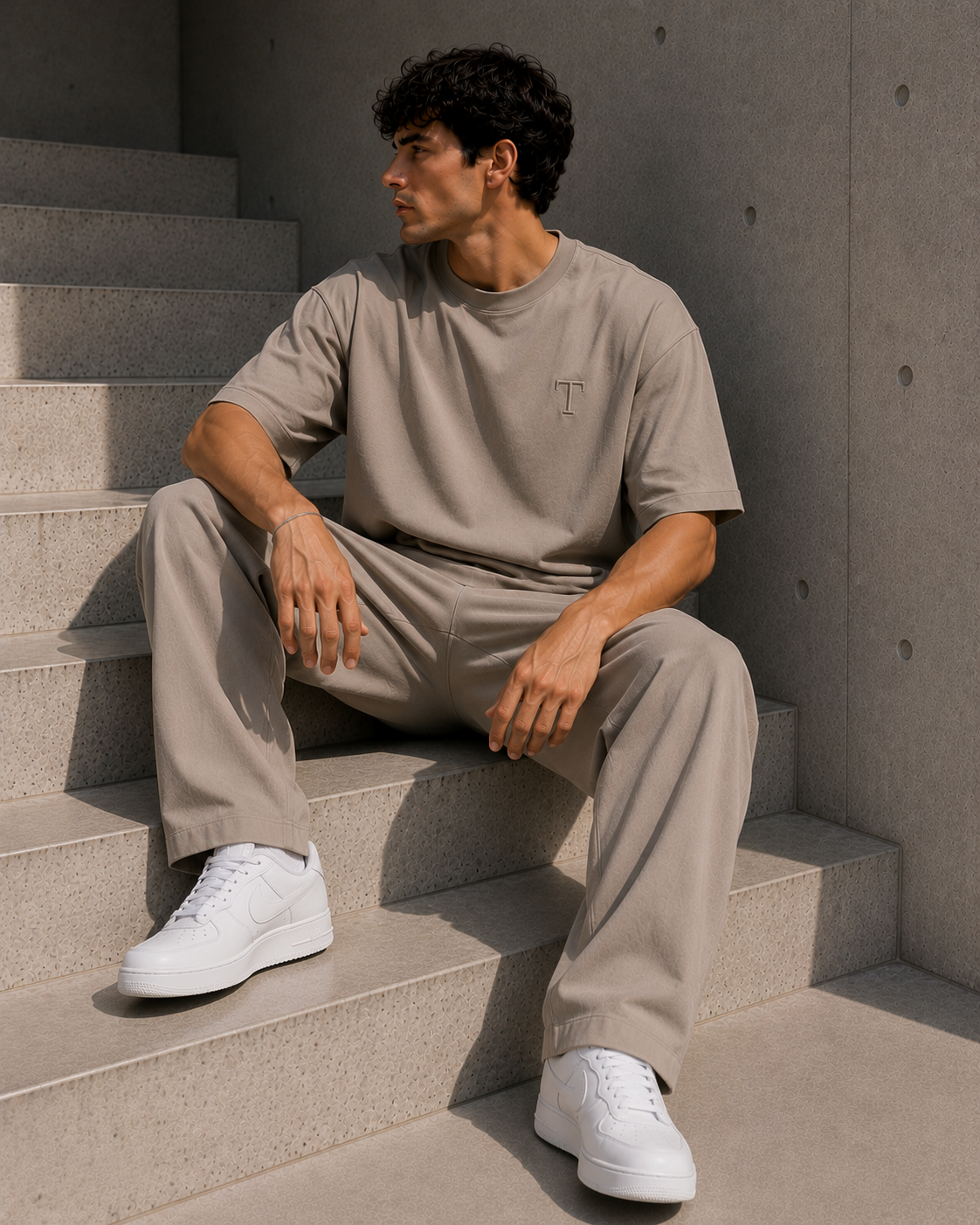 Signature Oversized Tee – Taupe