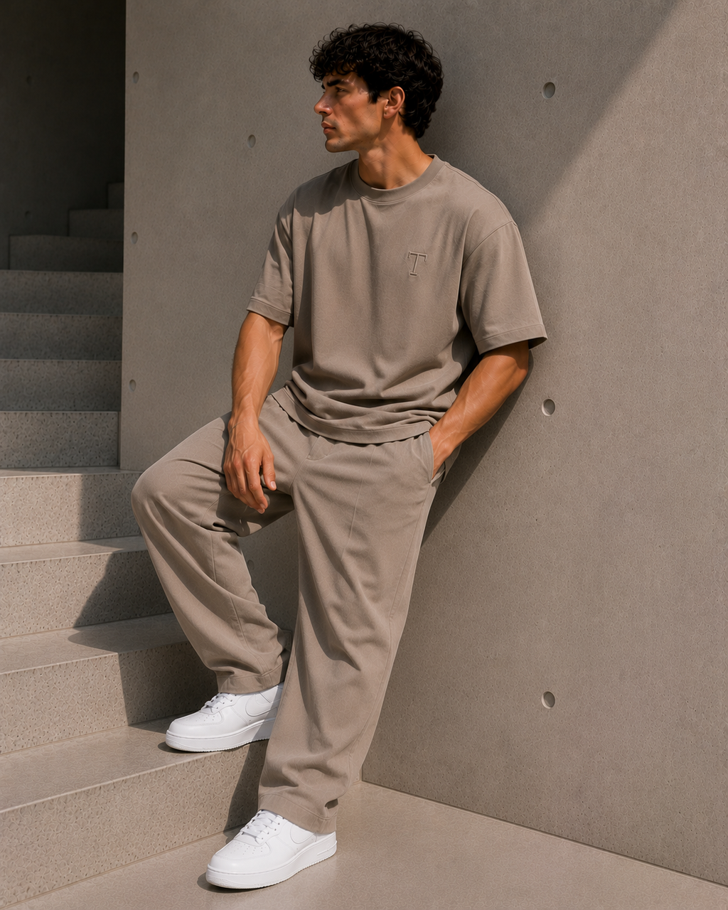 Signature Oversized Tee – Taupe